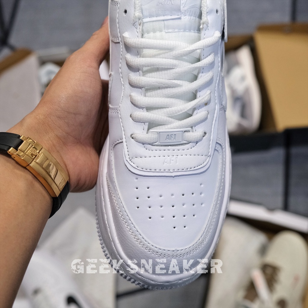 [GeekSneaker] Giày Sneaker cổ thấp -  Air Force 1 Shadow Triple White