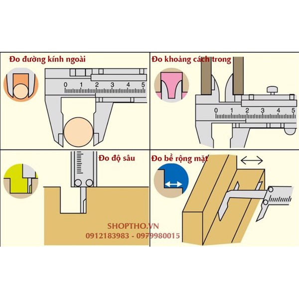 Thước kẹp cơ 150mm và 200mm inox 201