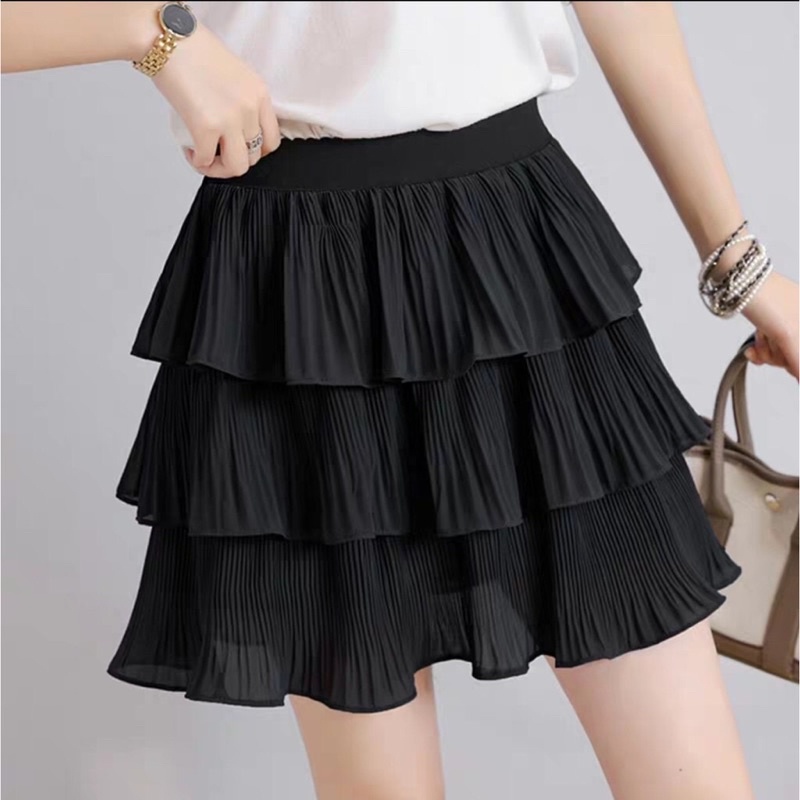 Chân váy ngắn dập ly 3 tầng