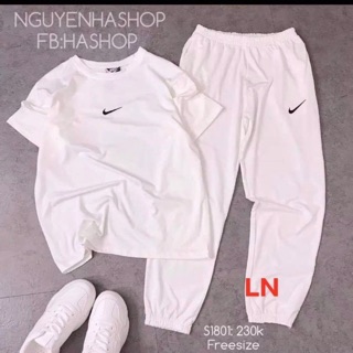 Bộ thun áo ngắn tay quần bom dài jogger chun gấu