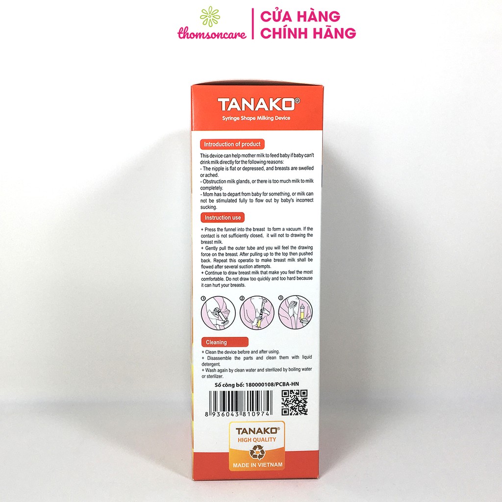 Máy hút sữa bằng tay Tanako - An toàn không gây đau