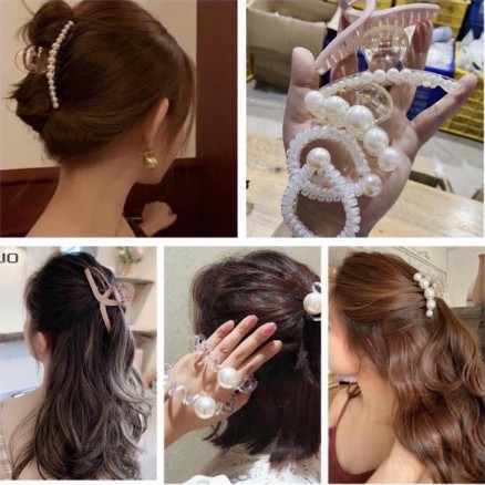 Set Kẹp Tóc và Buộc Tóc 5 Món Siêu Xinh Kèm Túi Zip