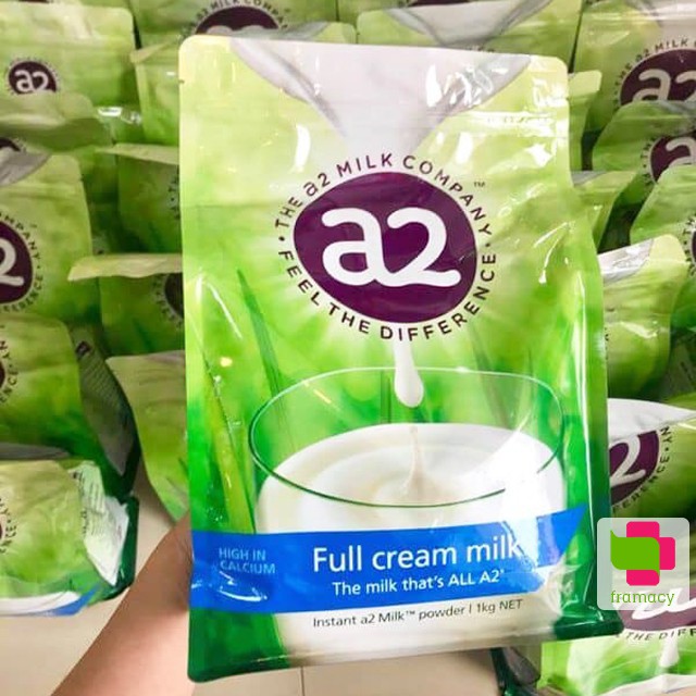 Sữa bột A2 Úc, Sữa tươi nguyên kem dạng bột gói 1kg