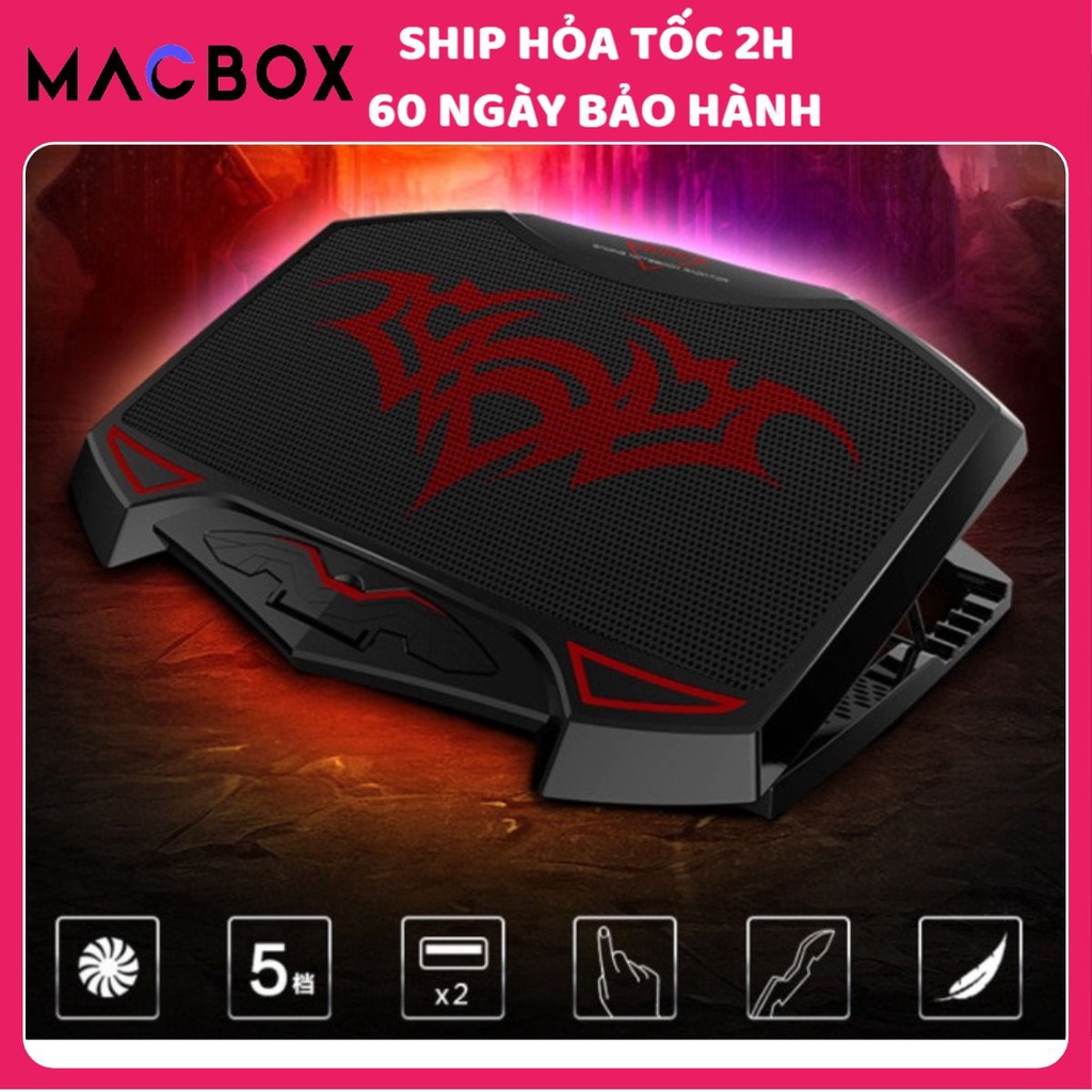 Đế Tản Nhiệt Lapop Nuoxi 3 Quạt Lớn Cực Mạnh Cực Êm Làm Mát Máy Tính Macbook 14 inch, 15.6 inch, 17 inch Cao Cấp MACBOX