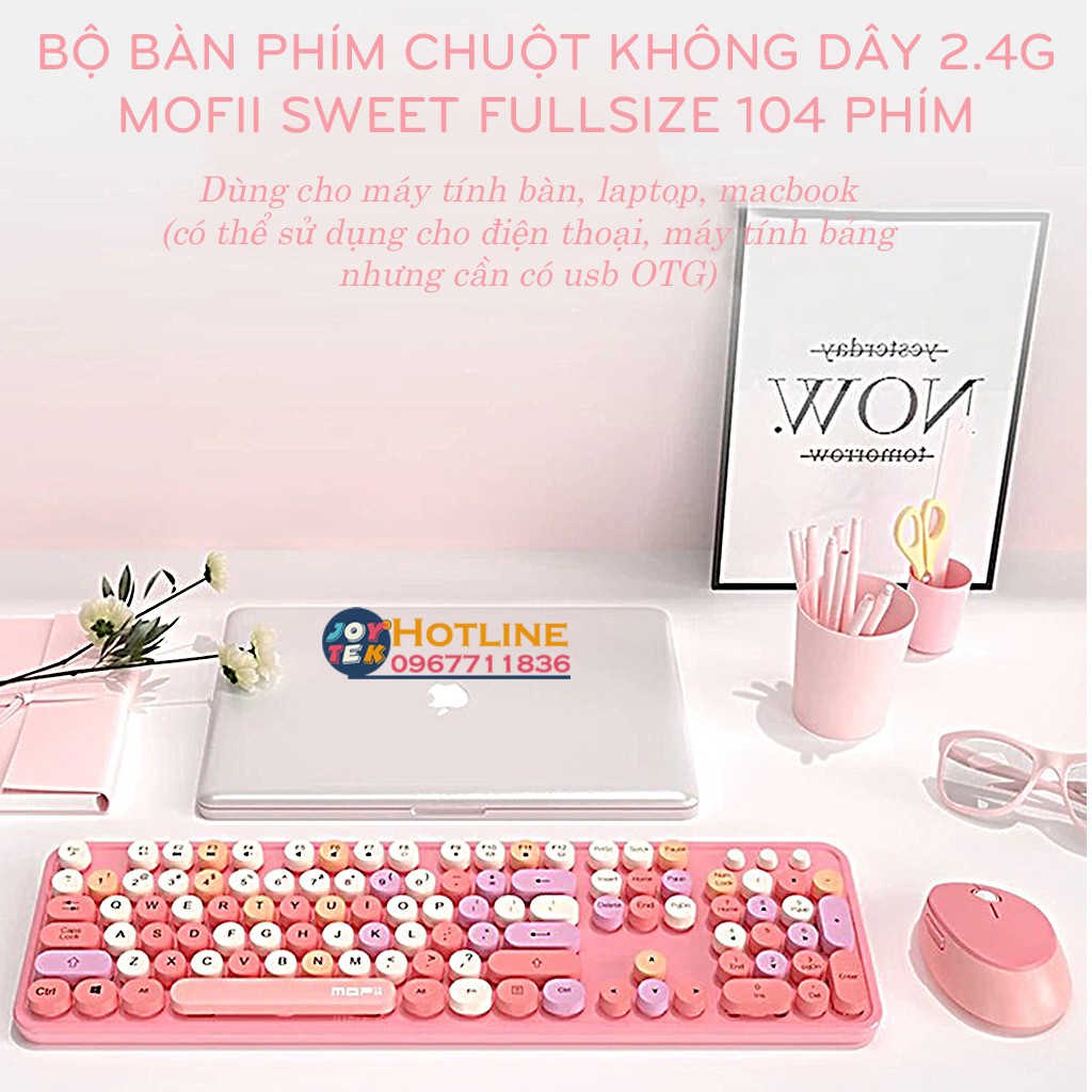 Bàn phím chuột không dây wireless Mofii SWEET N720I  cho điện thoại, ipad, laptop, máy tính, macbook siêu đẹp | BigBuy360 - bigbuy360.vn