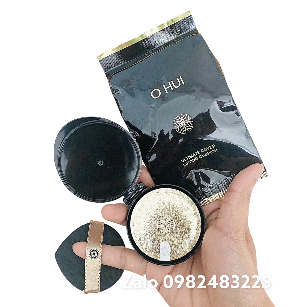 [Hot] Hộp Cushion Ohui đen phấn nước che khuyết điểm, chống nắng, dưỡng trắng da - OHUI Ultimate Cover Cushion 15g