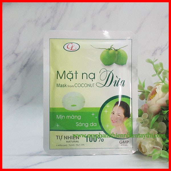 Mặt Nạ Dừa Cửu Long Miếng Lẻ Dùng Thử Đủ Loại