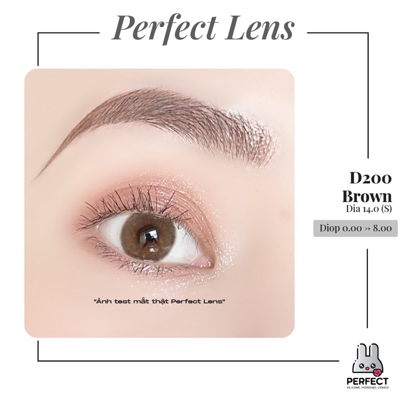 Lens Mắt , Kính Áp Tròng D200 BROWN Có Độ Cận và Không Độ , DIA 14.0 ,Cho Mắt Nhạy Cảm Giá Sale