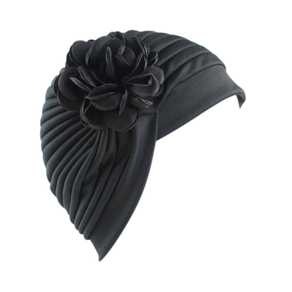 Mũ Trùm Đầu Co Giãn Màu Trơn Đính Hoa Thời Trang Cho Phụ Nữ Hồi Giáo