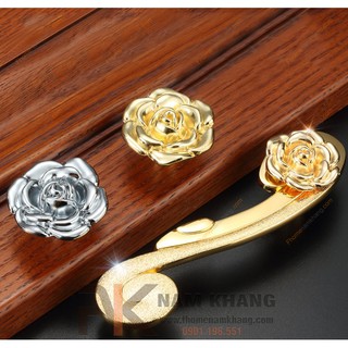 Núm nắm tủ dạng hoa hồng NK153-X (Màu Trắng Bạc)