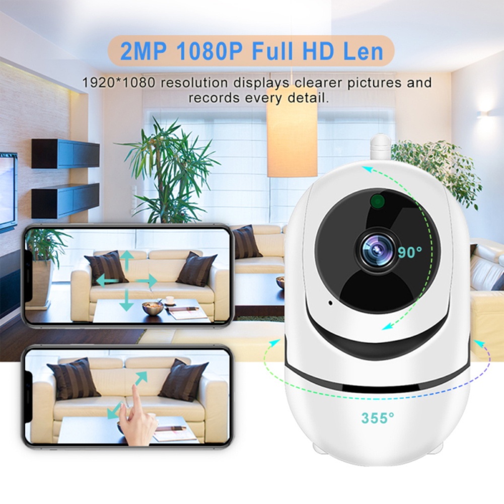 1080P HD Bé Màn Hình Nhà Thông Minh Khóc Báo Động Camera Giám Sát Mini Wifi An Ninh Video Giám Sát IP Camera