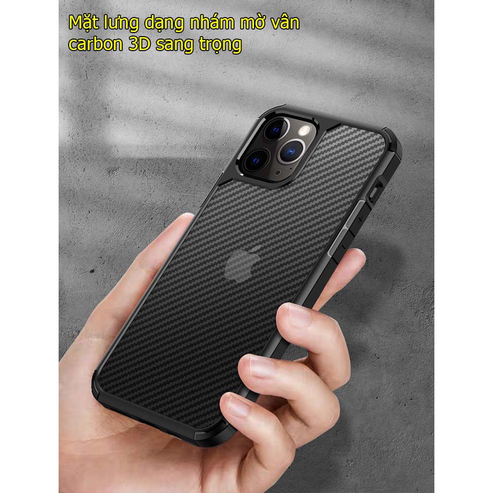 [XẢ HÀNG]Ốp lưng iPhone 12 pro max chống sốc cao cấp vân carbon 3D