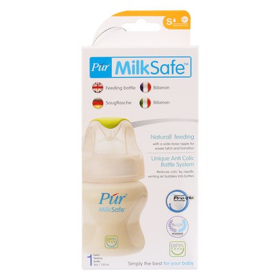 Bình sữa cổ rộng Pur Milk Safe 150ml