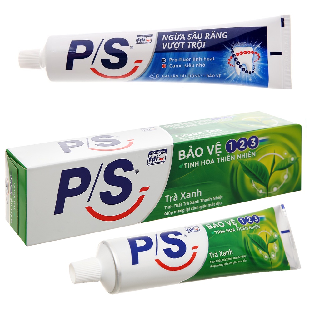Kem đánh răng PS 180g Ngừa sâu răng vượt trội /Trà xanh 123
