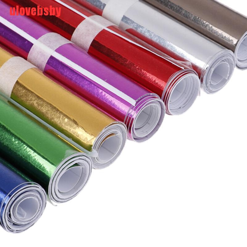[ulovebsby]Car glossy mirror stretchable chrome vinyl wrap decal film stickers Sheet