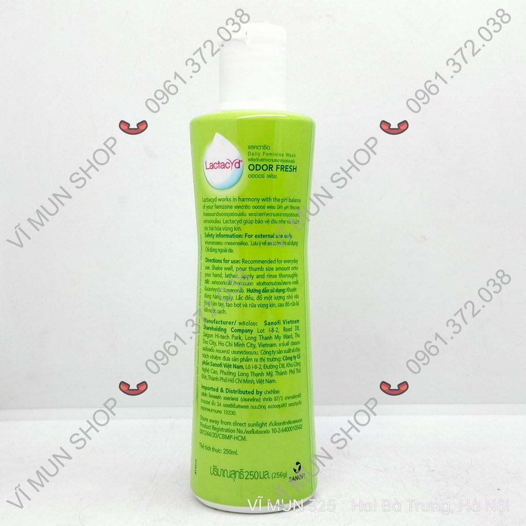 Dung dịch vệ sinh phụ nữ Lactacyd Odor Fresh ngăn mùi 24H