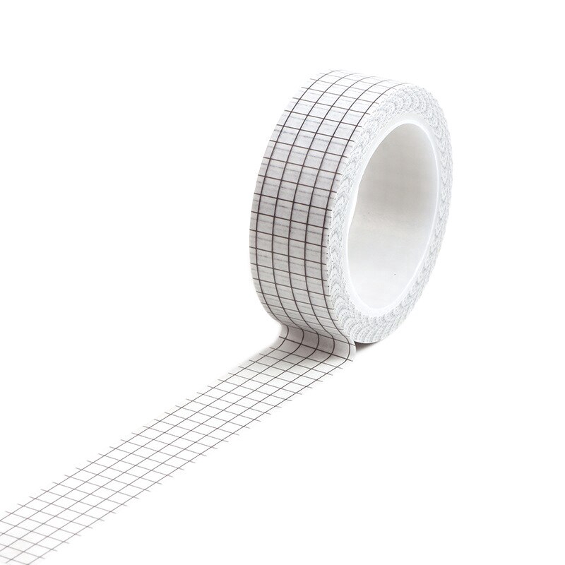 Cuộn băng keo giấy tự dính họa tiết kẻ ô màu sắc trang trí sổ tay DIY dài 10m