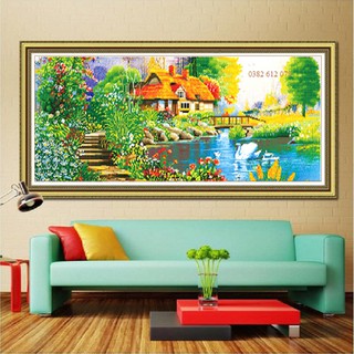 Tranh Đính Đá Ngôi Nhà Hạnh Phúc LG-1140 - Kích Thước 110x46cm
