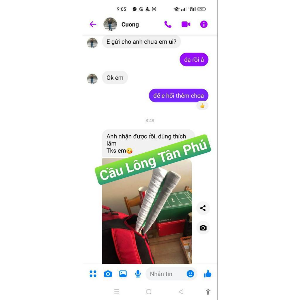 Quấn cán cao cấp cao su non cầu lông LINDAN có lỗ