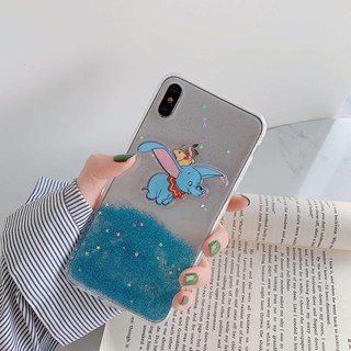 Ốp điện thoại kim tuyến động in hình chú voi Dumbo cho Iphone Ip6/6S Ip6P/6sP Ip7/8 Ip7P/8P IpXr IpXs Max