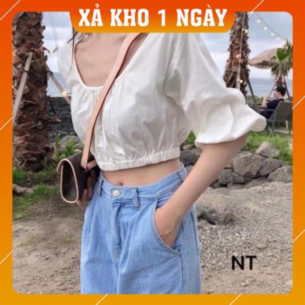 [Mã WARN20 giảm 20k đơn 150k] [HOT TREND] Croptop Tay Phồng, Cổ Vuông N&T | BigBuy360 - bigbuy360.vn