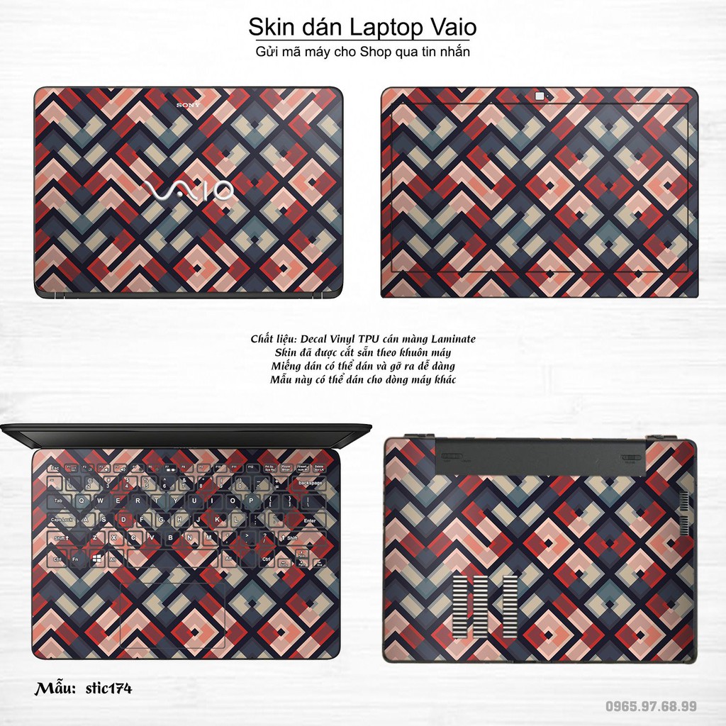 Skin dán Laptop Sony Vaio in hình Hoa văn sticker nhiều mẫu 29 (inbox mã máy cho Shop)