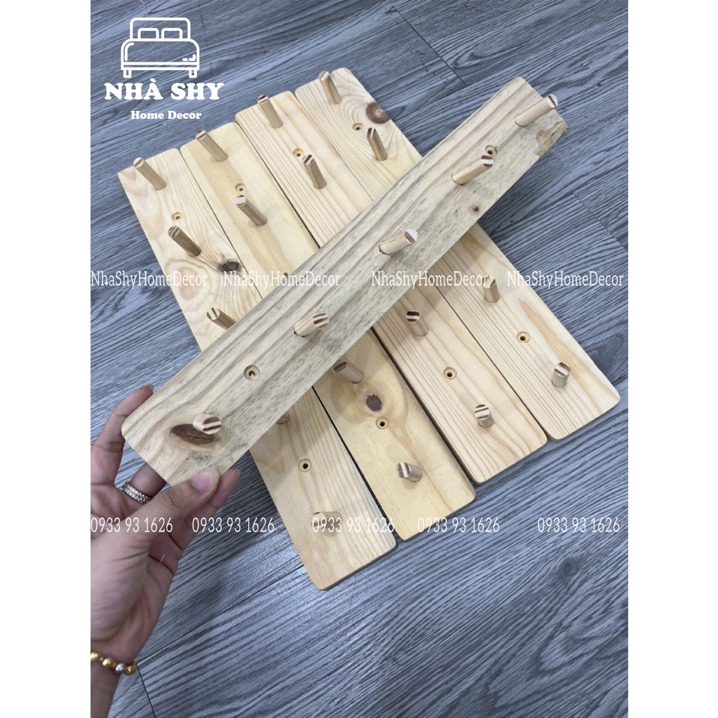 Móc Gỗ Treo Đồ - Quần Áo - Gắn tường