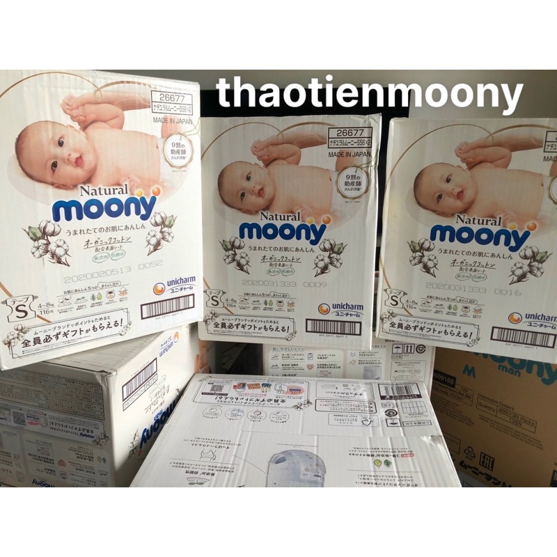 Moony Natural Nội Địa Nhật Tả - Bỉm Dán - Quần size NB63/S58/M48/L36/XL32
