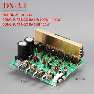 Mạch khuếch đại công suất lớn 2.1 siêu trầm dx-2.1 lr 100w x 2 sub 120w