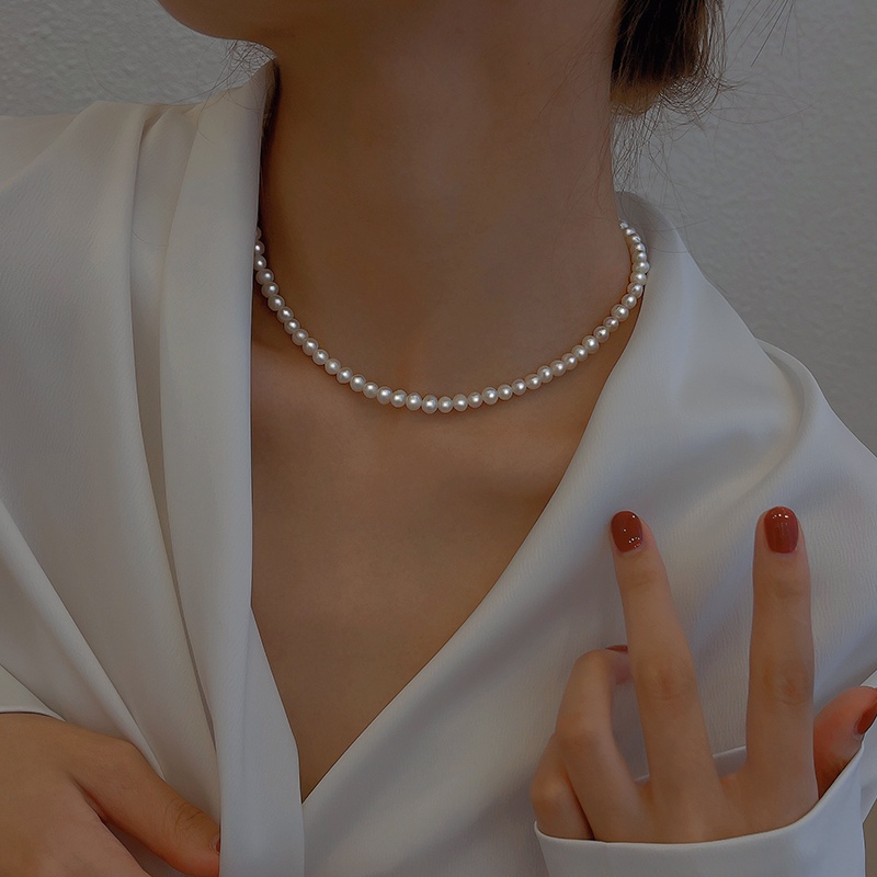 Vòng cổ phối hạt ngọc trai giả sang trọng hợp thời trang