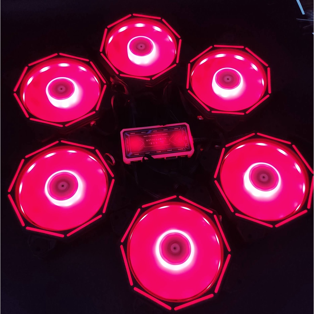 Quạt Tản Nhiệt Fan Led RGB V5 Kích Thước 12cm 6Pin Đồng Bộ Mainboard - Hub Coolmoon Tomato Xigmatek VSP