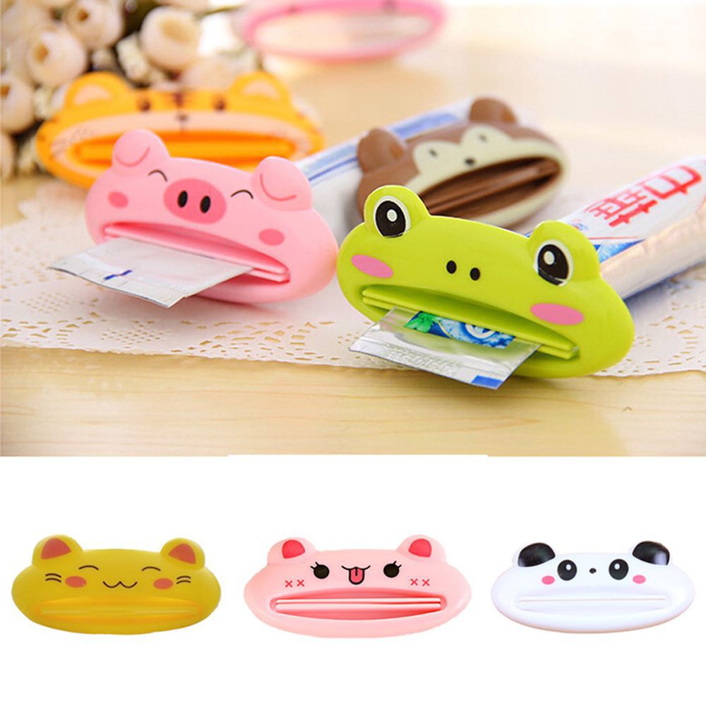 Set 2 dụng ép nặn kem đánh răng thiết kế kiểu hoạt hình dễ thương tiện dụng