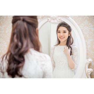 Áo dài ren trắng