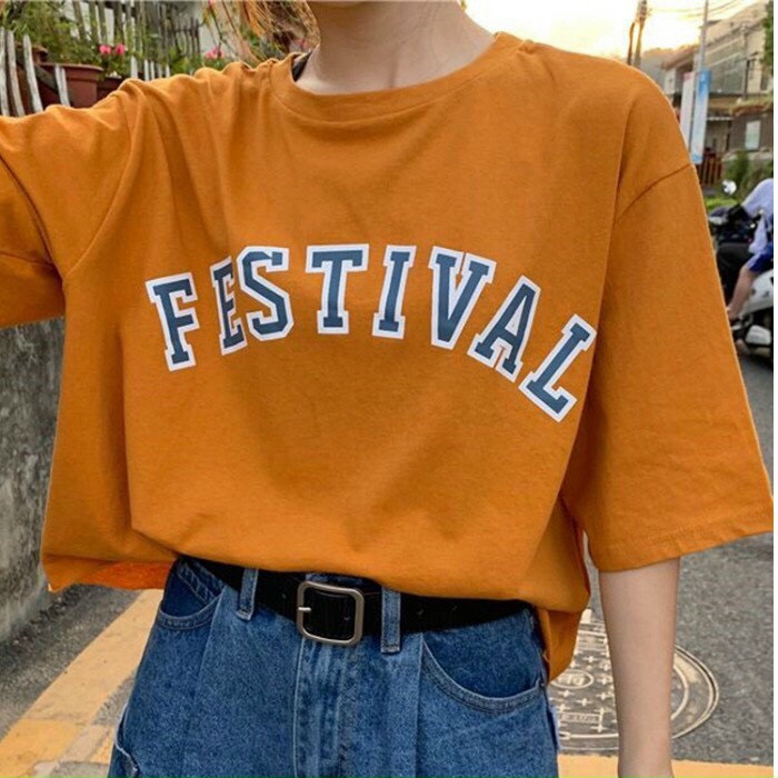 Áo Croptop nữ form rộng kiểu Hàn Quốc FESTIVAL Freesize dưới 55kg Molly Fashion