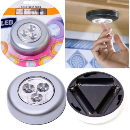 Đèn Led Dán Tường 3 Bóng - Gắn Tủ Quần Áo Phòng Ngủ, Tủ Bếp - Dùng Pin AAA