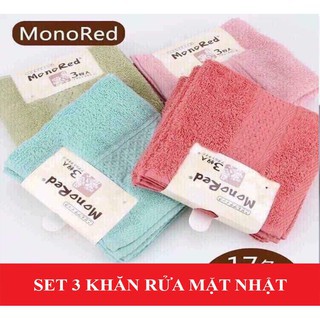 Set 3 khăn mặt xuất nhật chất liệu cotton kích thước 34x34 cm siêu mịn lau rửa cho trẻ em