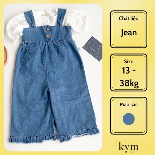 [FORM ĐẶC BIỆT - LỚN HƠN 1.5 SIZE] - Yếm Jean lai bèo cho bé gái Y499