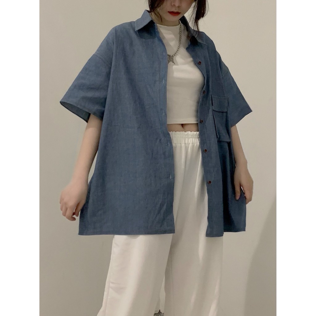 [Mã FAMARAL2 giảm 10K đơn 50K] [ ẢNH THẬT ĐỘC QUYỀN ] Áo sơ mi denim S1