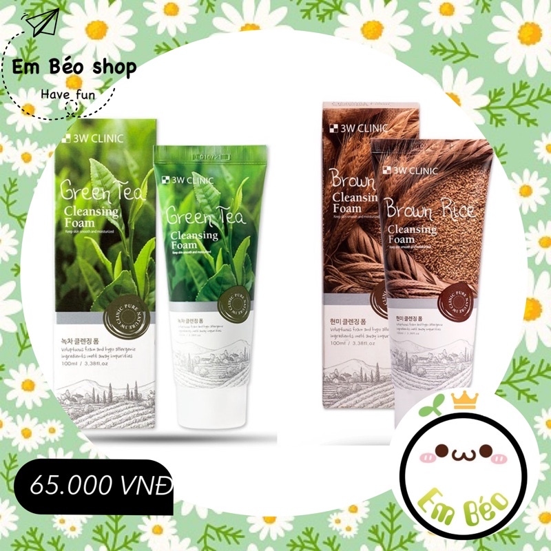 Sữa rửa mặt 3W Clinic.