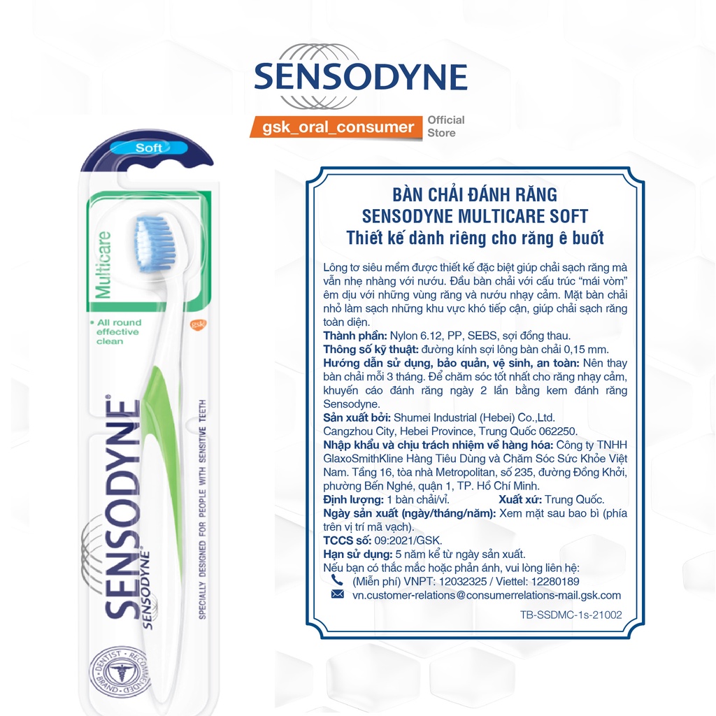 Bộ 3 Bàn chải đánh răng Sensodyne Multicare Soft