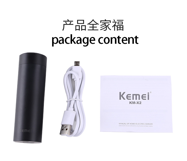 Máy Cạo Râu Điện Kemei Cho Nam Cầm Tay Cỡ Nhỏ Có Thể Rửa Được Sạc USB Sử Dụng Khô/Ướt Dễ Dàng Mang Theo