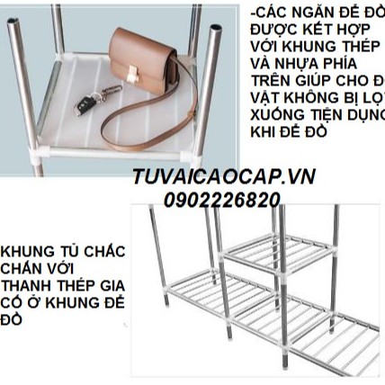 Tủ Vải đựng quần áo loai 1 bền nhất khung titan 2 , 3 , 4 buồng cỡ lớn 2m1