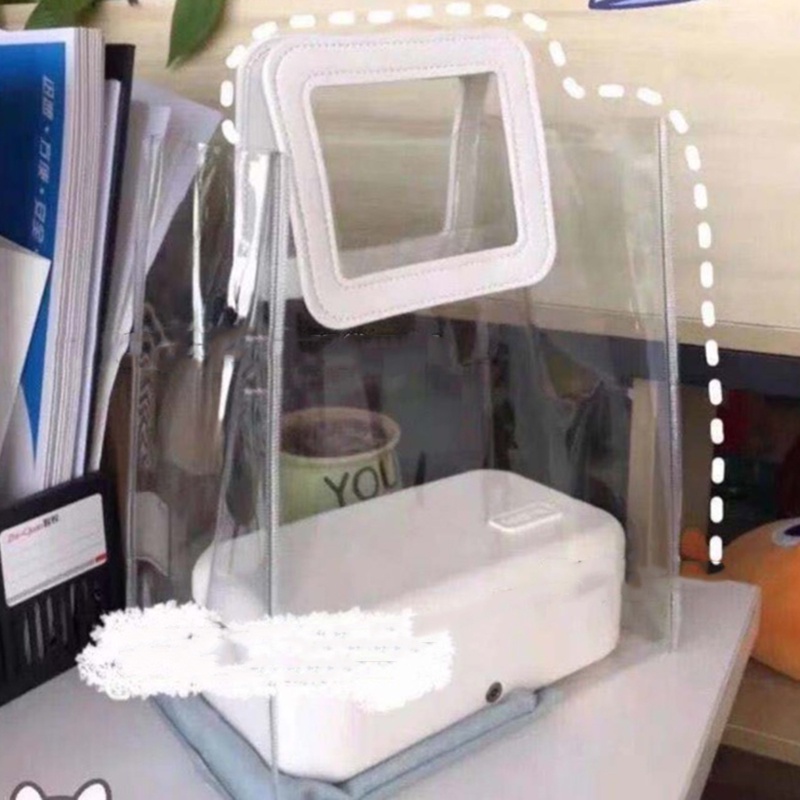 Túi xách nhựa PVC trong suốt in họa tiết hoa phong cách Hàn Quốc đáng yêu dành cho nữ
