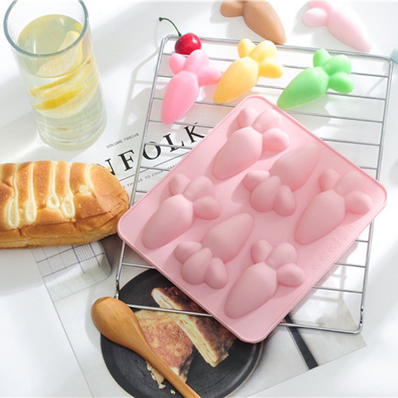 Khuôn Silicone Làm Bánh / Xà Phòng / Bánh Quy Hình Cà Rốt Phục Sinh Diy