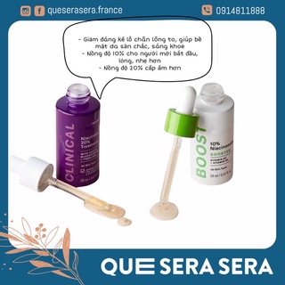 Serum Niacinamide 10 & 20 thu nhỏ lỗ chân lông, đều màu da