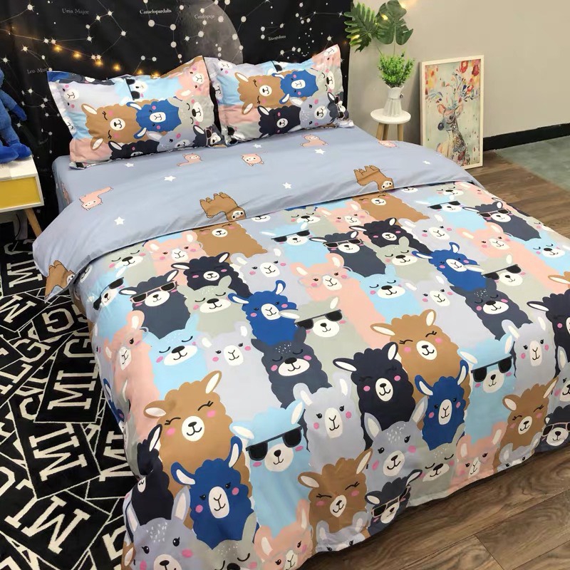 Bộ Vỏ Chăn Ga Gối Cotton Poly Nhập Khẩu (Lạc đà Alpaca SP000995)