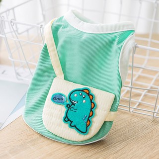 Áo thun ba lỗ túi khủng long cho chó mèo