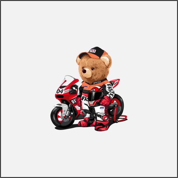 Hình ủi , hình in nhiệt - mẫu cho bé trai Gấu và moto