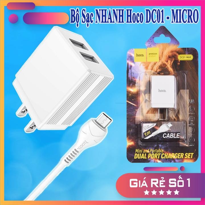 [FREESHIP] BỘ CÁP SẠC SIÊU NHANH - Củ Sạc Nhanh 2 Cổng DC01 Max Và Cáp Micro USB - PHỤ KIỆN CÔNG NGHỆ HÀ NỘI-40002