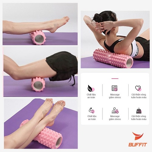 Con Lăn Massage Foam Roller Gai Nhọn 45cm, ống lăn giãn cơ tập yoga - M-BODY SPORT